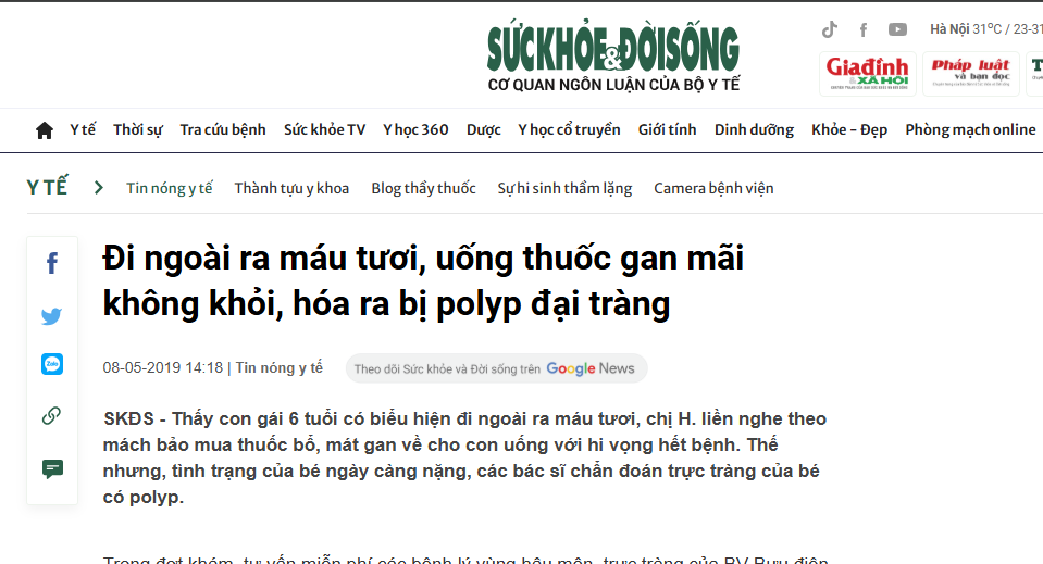 Bác sĩ gợi ý cách chữa đại tiện ra máu hiệu quả trong mọi trường hợp